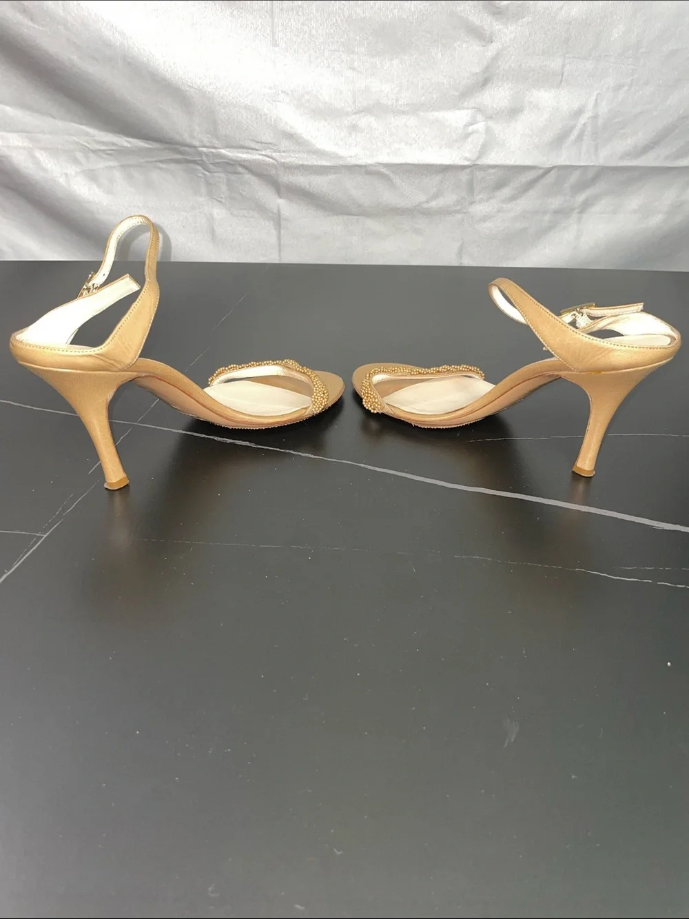 BADGLEY MISCHKA EMBELLISHED HEELED SANDALS FTL-08-198